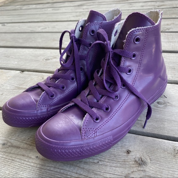 Converse Shoes - Purple Rubber High-Top Converse